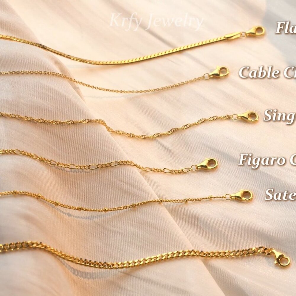 Dainty Gold Plated Chain Necklace Minimalist Chic Adjustable Length - Picture 8 of 8